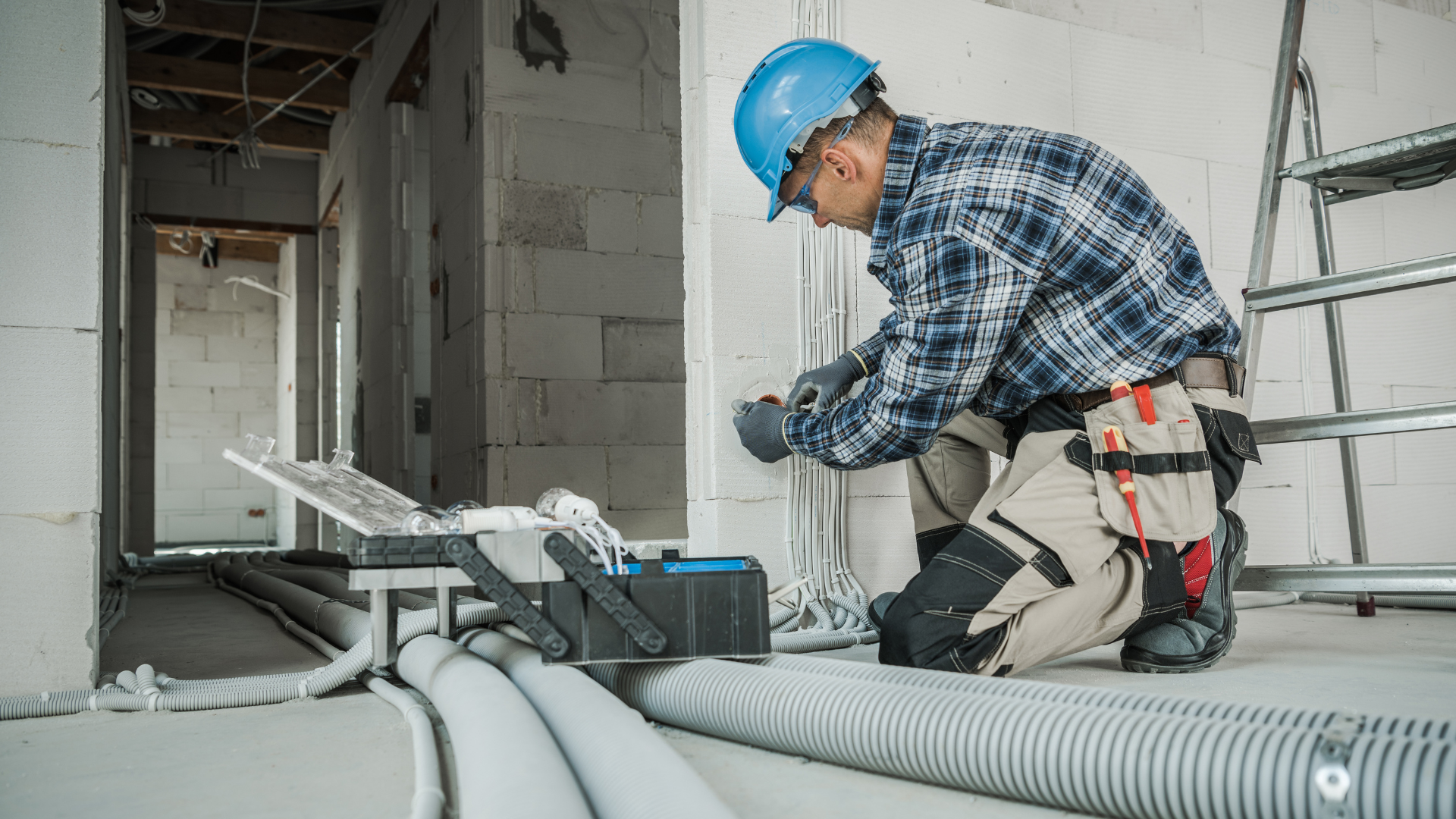 Técnico instalador de Asofrío trabajando en obra